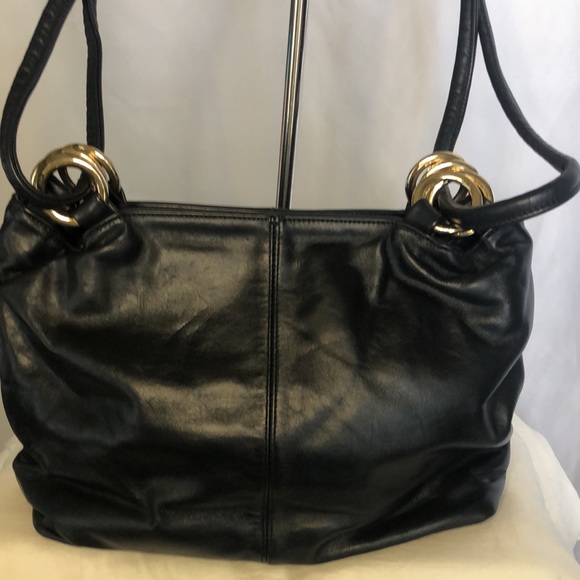 ATALLA dark blue genuine leather vintage shoulder handbag. - Picture 4 of 12